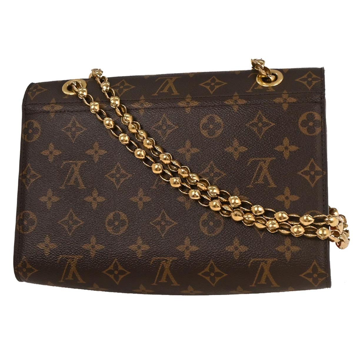Louis Vuitton Victoire Handbag Monogram Canvas And Leather Brown Canvas Shoulder Bag Bag (Pre-Loved)