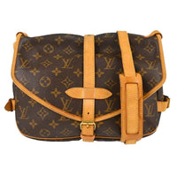 Louis Vuitton Saumur Handbag Monogram Canvas Brown Canvas Shoulder Bag Bag (Authentic Pre-Loved)