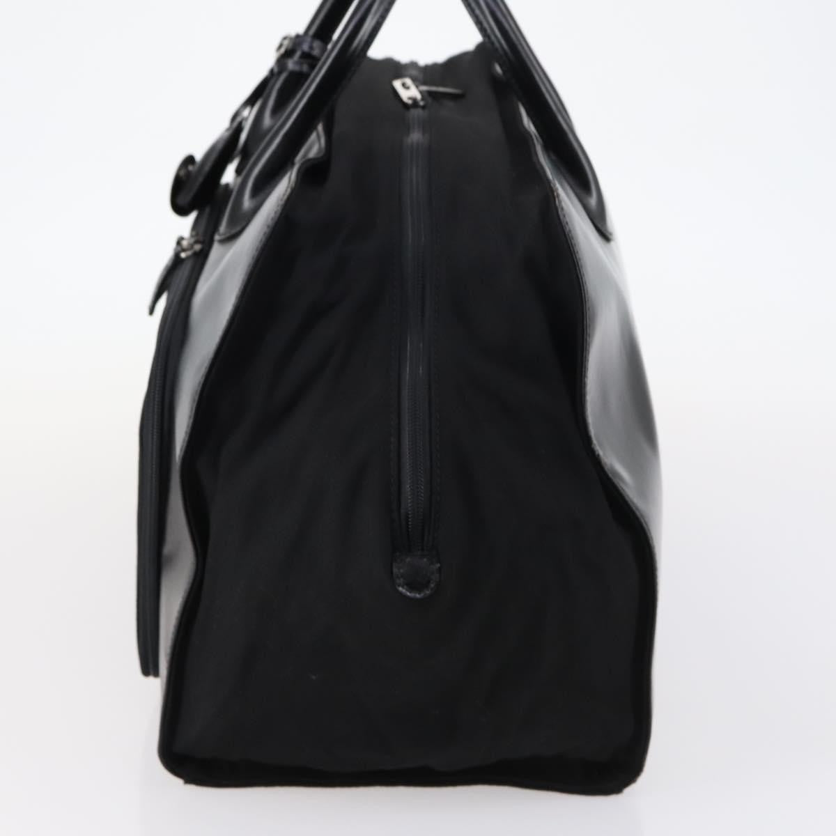 Gucci Travel Boston Bag Leather With Nylon Black Leather Travel Bag Bag (Pre-Loved)