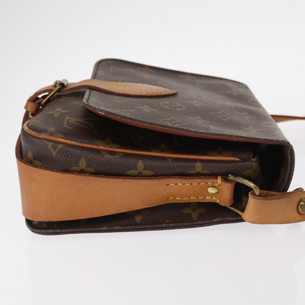 Louis Vuitton Cartouchiere Handbag Monogram Canvas Brown Canvas Shoulder Bag Bag (Authentic Pre-Loved)