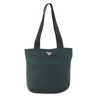Prada Vintage Zip Tote Tessuto Green Nylon Tote Bag Bag (Authentic Pre-Loved)