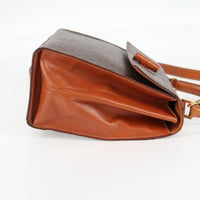 Celine Vintage Convertible Top Handle Bag Macadam Coated Canvas Brown Canvas Bag (Authentic Pre-Loved)