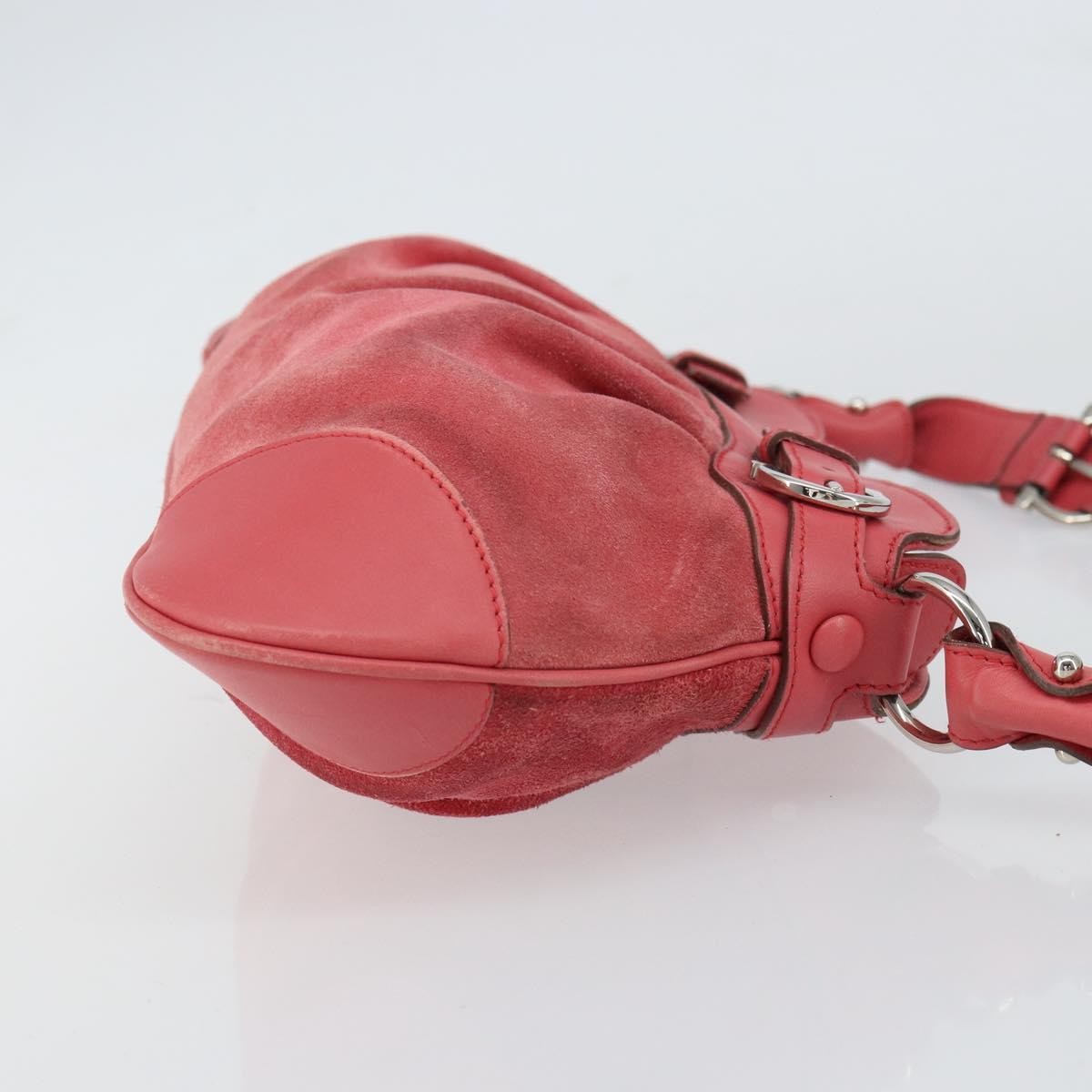 Salvatore Ferragamo Gancini Shoulder Bag Suede Pink Suede Shoulder Bag Bag (Authentic Pre-Loved)