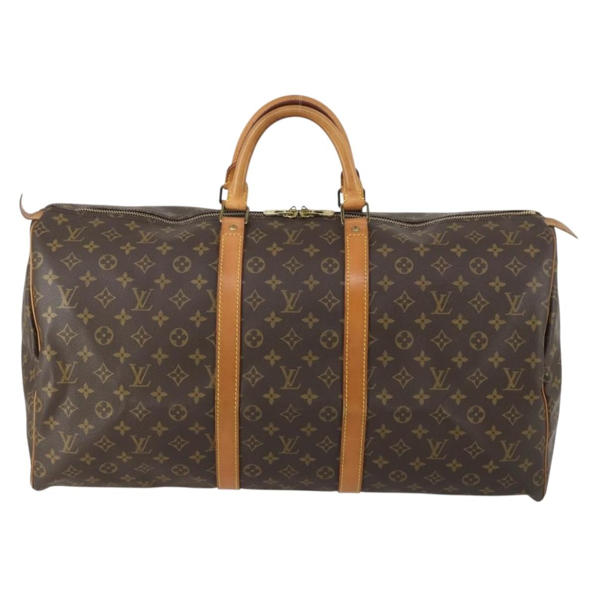 Louis Vuitton Keepall Bag Monogram Canvas Brown Canvas Travel Bag Bag (Authentic Pre-Loved)