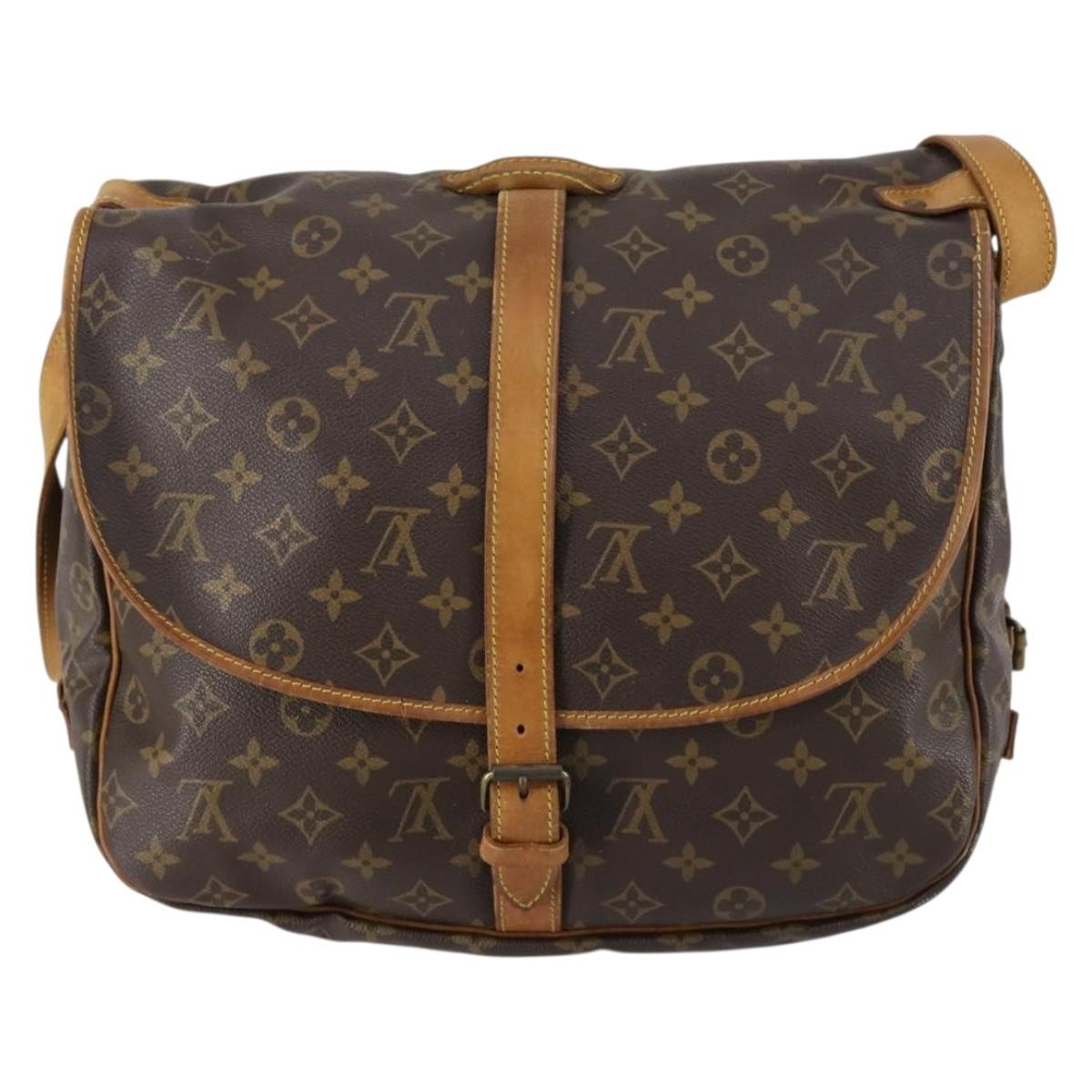 Louis Vuitton Saumur Handbag Monogram Canvas Brown Canvas Shoulder Bag Bag (Authentic Pre-Loved)
