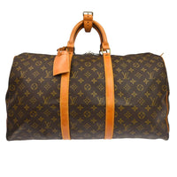 Louis Vuitton Keepall Bag Monogram Canvas Brown Canvas Travel Bag Bag (Pre-Loved)