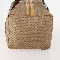 Gucci Web Trim Weekend Duffle Bag Gg Coated Canvas Beige Canvas Travel Bag Bag (Authentic Pre-Loved)