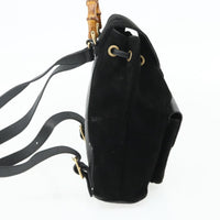 Gucci Gucci Bamboo Backpack Daim Black Suede Backpack Bag (Authentic Pre-Loved)