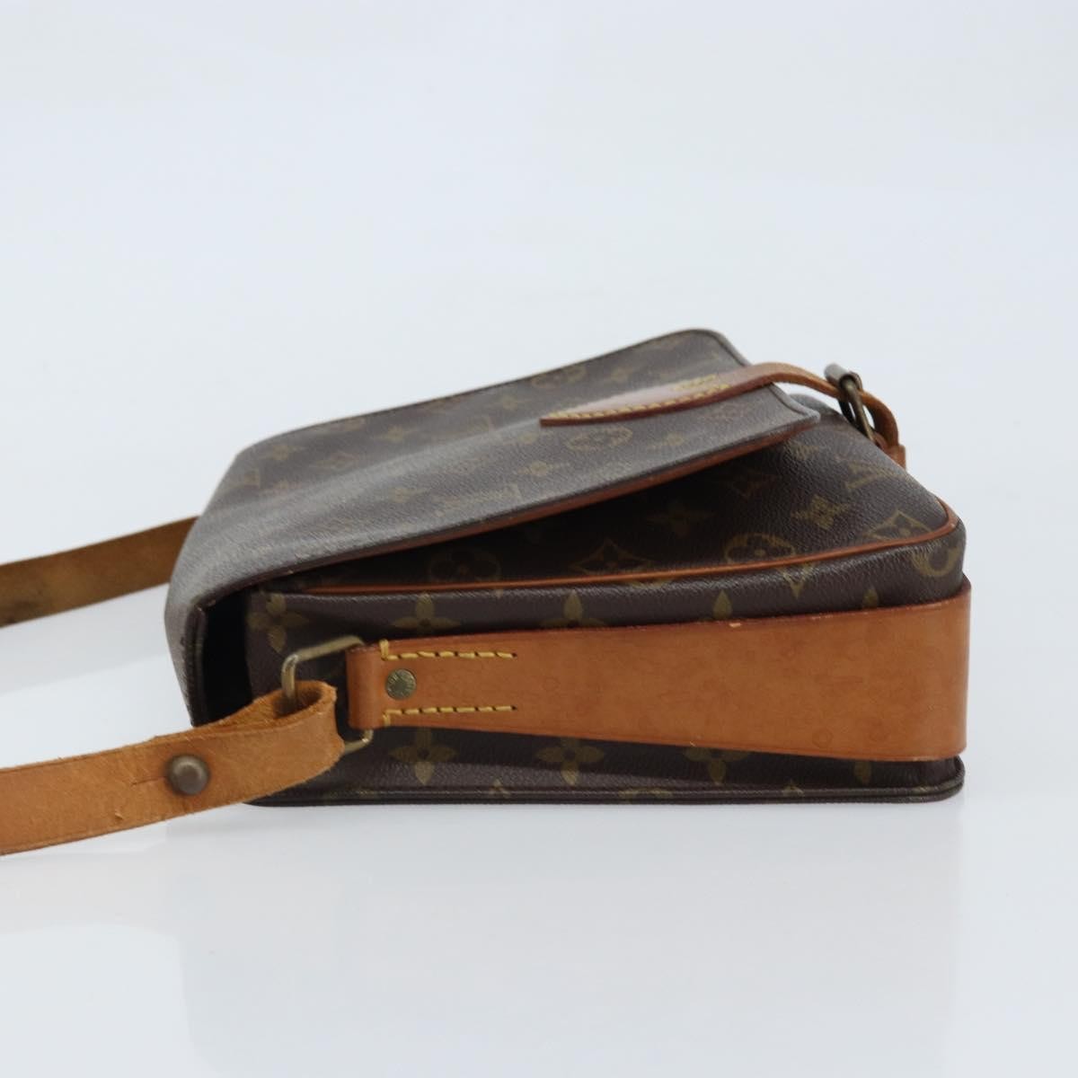 Louis Vuitton Cartouchiere Handbag Monogram Canvas Brown Canvas Shoulder Bag Bag (Pre-Loved)