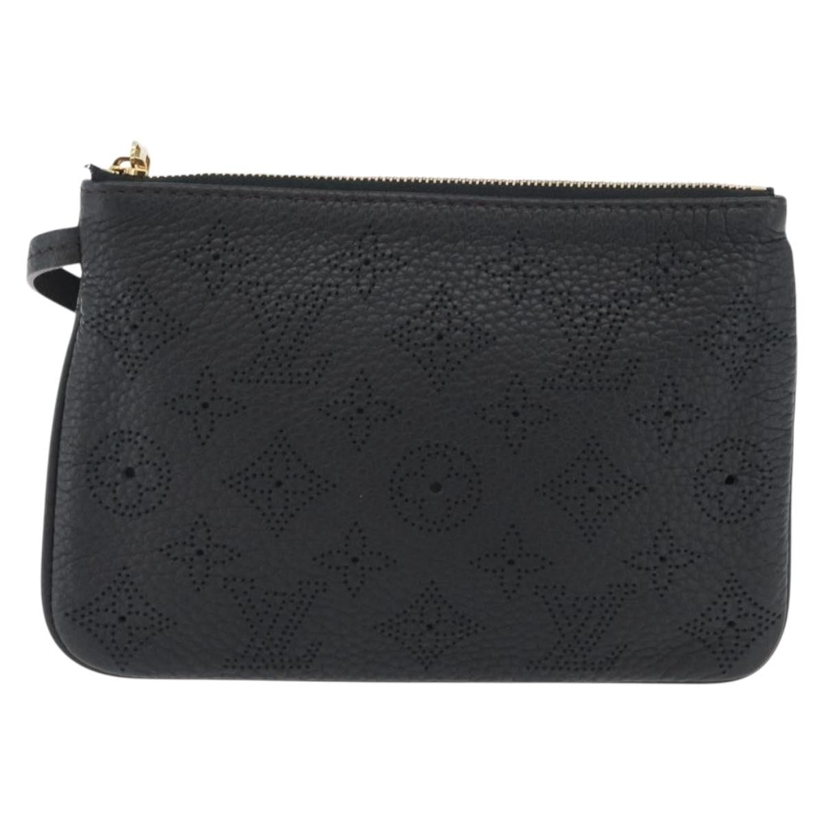 Louis Vuitton Selene Pochette Mahina Leather Black Leather Clutche & Pouche Bag (Pre-Loved)