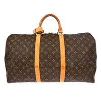Louis Vuitton Keepall Bag Monogram Canvas Brown Canvas Travel Bag Bag (Pre-Loved)
