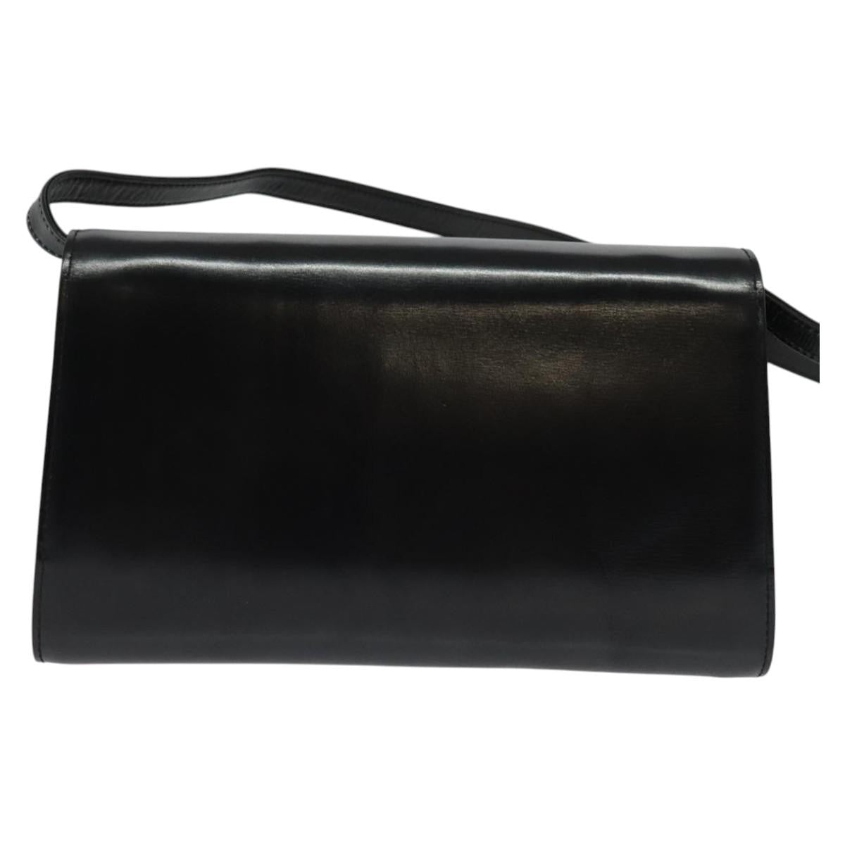 Gucci Vintage Shoulder Bag Leather Black Leather Shoulder Bag Bag (Pre-Loved)
