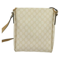 Gucci Flap Messenger Gg Coated Canvas White Canvas Shoulder Bag Bag (Pre-Loved)