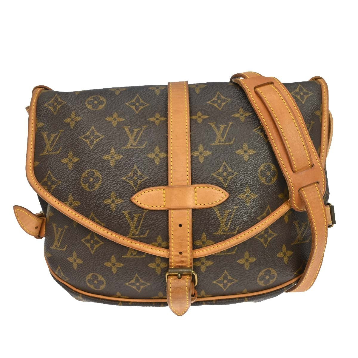 Louis Vuitton Louis Vuitton Saumur Handbag Monogram Canvas Brown Canvas Shoulder Bag Bag (Authentic Pre-Loved)