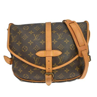 Louis Vuitton Louis Vuitton Saumur Handbag Monogram Canvas Brown Canvas Shoulder Bag Bag (Authentic Pre-Loved)