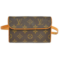 Louis Vuitton Florentine Waist Bag Monogram Canvas Brown Canvas Clutche & Pouche Bag (Authentic Pre-Loved)