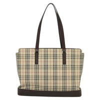Burberry Nova Check Tote Canvas And Leather Beige Canvas Tote Bag Bag (Authentic Pre-Loved)