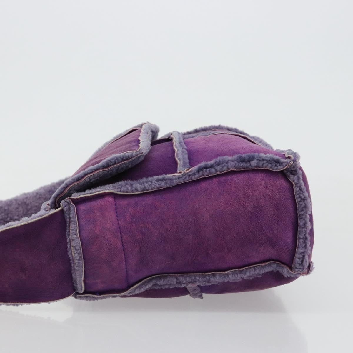 Chanel Flap Shoulder Bag Shearling And Suede Purple Suede Shoulder Bag Bag (Pre-Loved)
