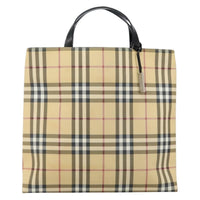 Burberry Nova Check Tote Canvas Check Pattern Beige Canvas Tote Bag Bag (Authentic Pre-Loved)