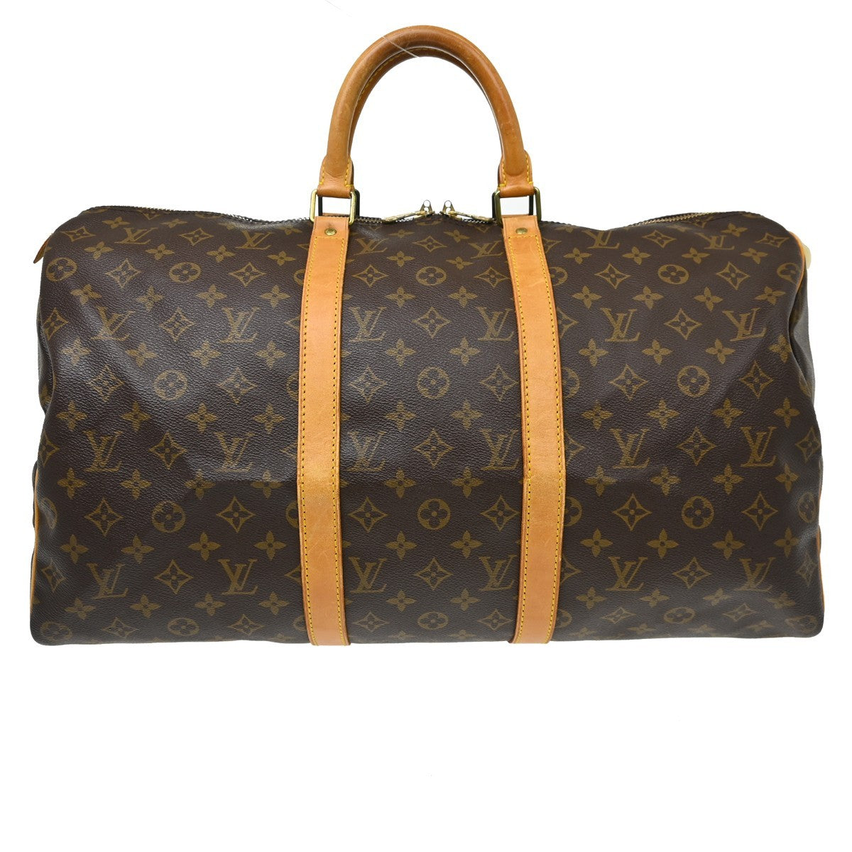 Louis Vuitton Keepall Bag Monogram Canvas Brown Canvas Travel Bag Bag (Authentic Pre-Loved)