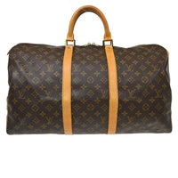 Louis Vuitton Keepall Bag Monogram Canvas Brown Canvas Travel Bag Bag (Authentic Pre-Loved)