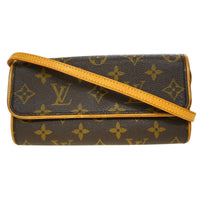 Louis Vuitton Twin Handbag Monogram Canvas Brown Canvas Clutche & Pouche Bag (Authentic Pre-Loved)