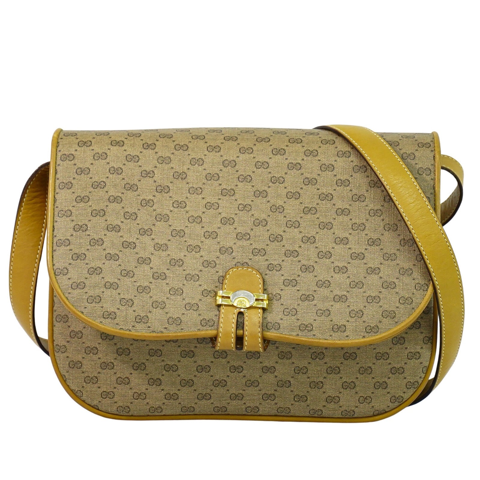 Gucci Gg Marmont Pouch Crossbody Bag Leather Beige Canvas Crossbody Bag Bag (Authentic Pre-Loved)
