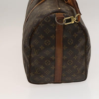 Louis Vuitton Keepall Bandouliere Bag Monogram Canvas Brown Canvas Travel Bag Bag (Pre-Loved)