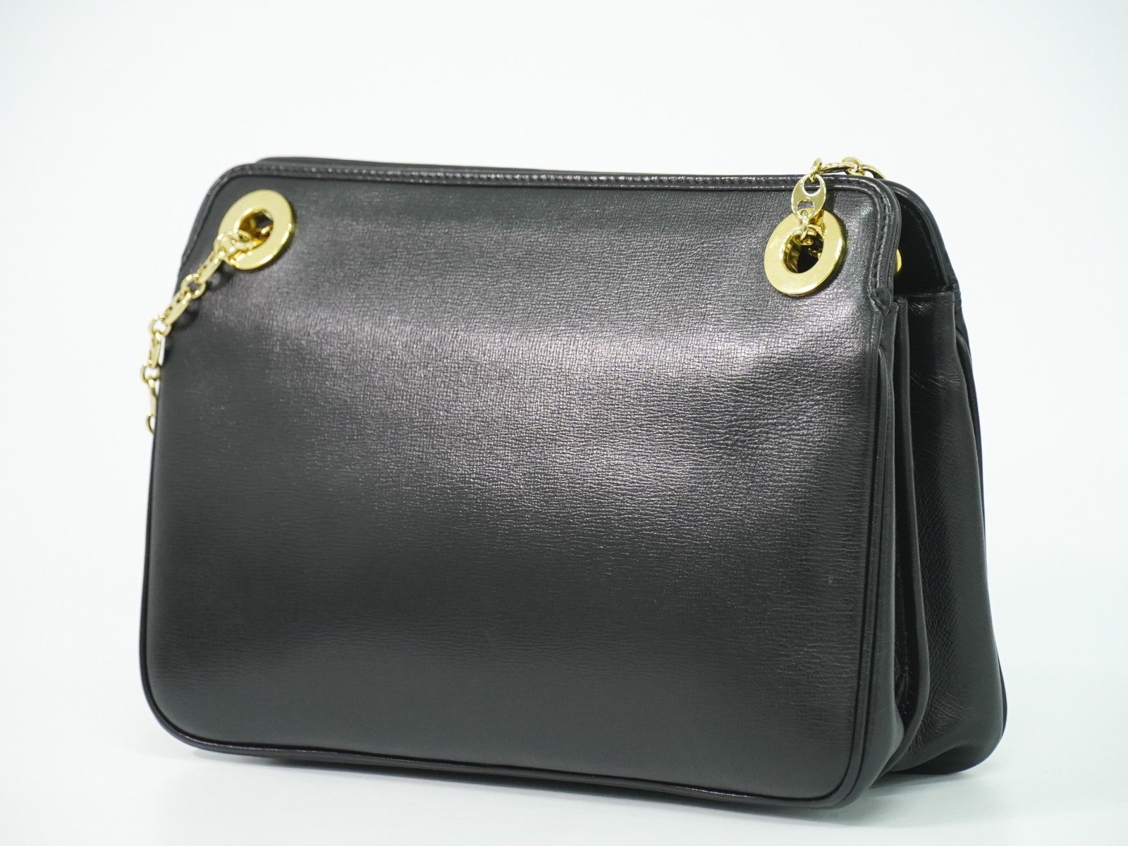 Gucci Marina Chain Shoulder Bag Leather Black Leather Shoulder Bag Bag (Pre-Loved)