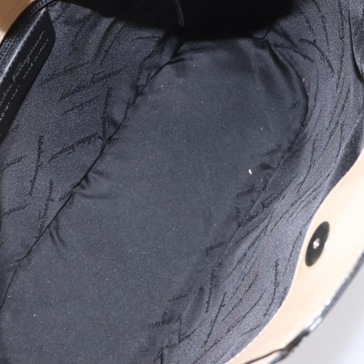 Salvatore Ferragamo Vintage Tote Bag Patent Leather Black Patent_Leather Tote Bag Bag (Authentic Pre-Loved)
