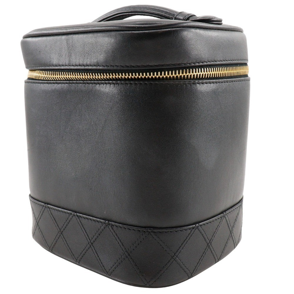 Chanel Vintage Cosmetic Case Leather Black Leather Clutche & Pouche Bag (Pre-Loved)