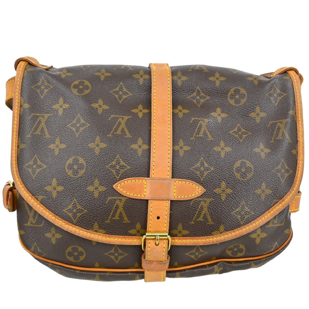 Louis Vuitton Louis Vuitton Saumur Handbag Monogram Canvas Brown Canvas Shoulder Bag Bag (Pre-Loved)