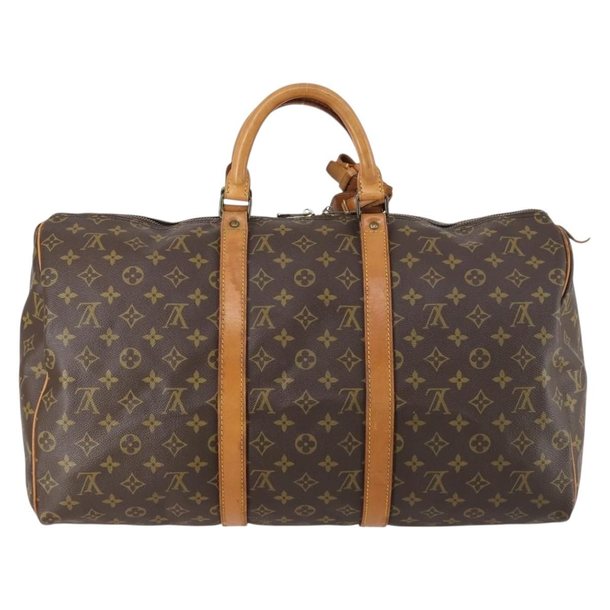 Louis Vuitton Keepall Bag Monogram Canvas Brown Canvas Travel Bag Bag (Authentic Pre-Loved)