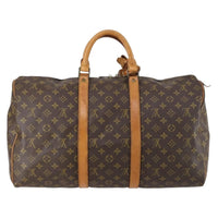 Louis Vuitton Keepall Bag Monogram Canvas Brown Canvas Travel Bag Bag (Authentic Pre-Loved)