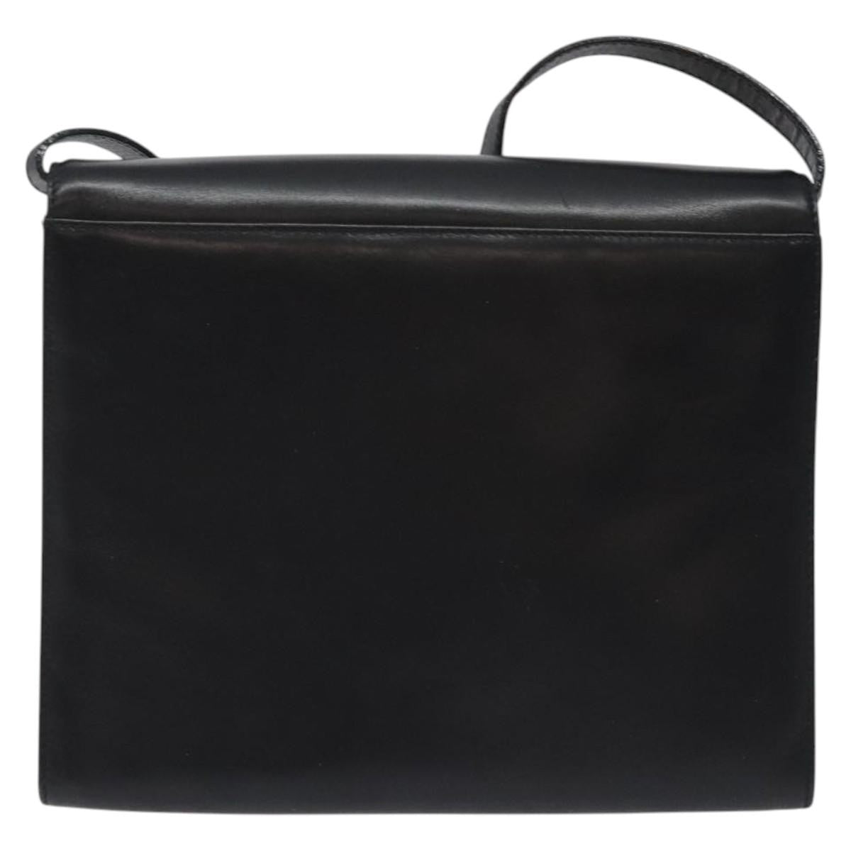 Salvatore Ferragamo Vara Shoulder Bag Leather Black Leather Shoulder Bag Bag (Authentic Pre-Loved)