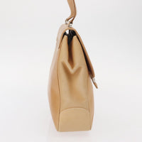 Salvatore Ferragamo Gancini Shoulder Bag Leather Beige Leather Shoulder Bag Bag (Pre-Loved)
