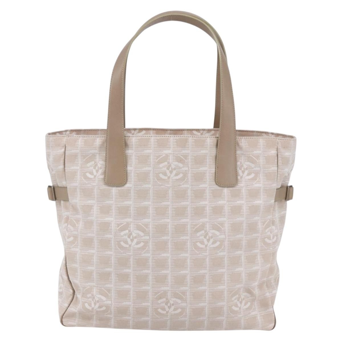 Chanel Travel Line Tote Nylon Pink Canvas Bag (Authentic Pre-Loved)