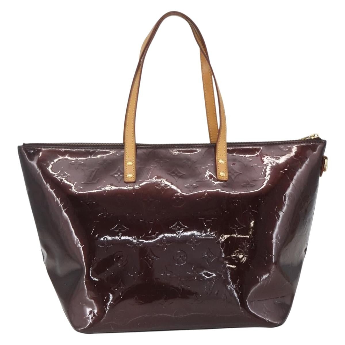 Louis Vuitton Bellevue Handbag Monogram Vernis Brown Patent_Leather Tote Bag Bag (Authentic Pre-Loved)