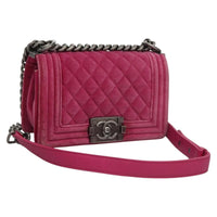 Chanel Boy Flap Bag Quilted Velvet Pink Velvet Shoulder Bag Bag (Authentic Pre-Loved)