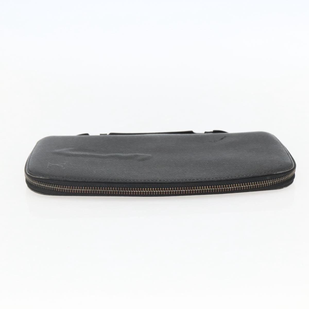 Louis Vuitton Atoll Organizer Wallet Taiga Leather Black Leather Clutche & Pouche Bag (Authentic Pre-Loved)