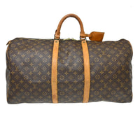 Louis Vuitton Keepall Bag Monogram Canvas Brown Canvas Travel Bag Bag (Authentic Pre-Loved)