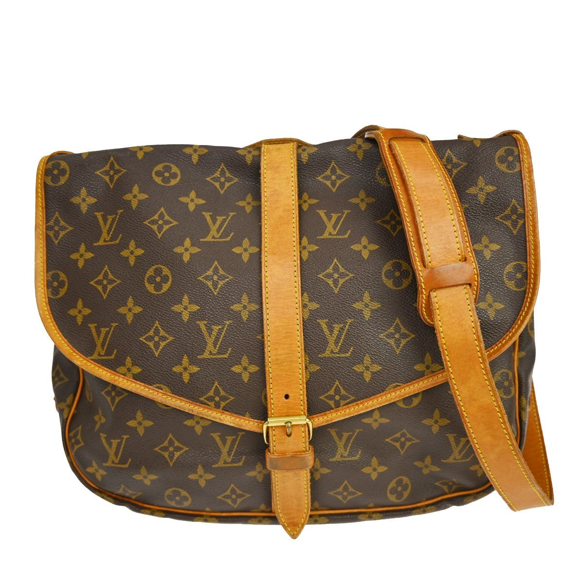 Louis Vuitton Louis Vuitton Saumur Handbag Monogram Canvas Brown Canvas Shoulder Bag Bag (Pre-Loved)