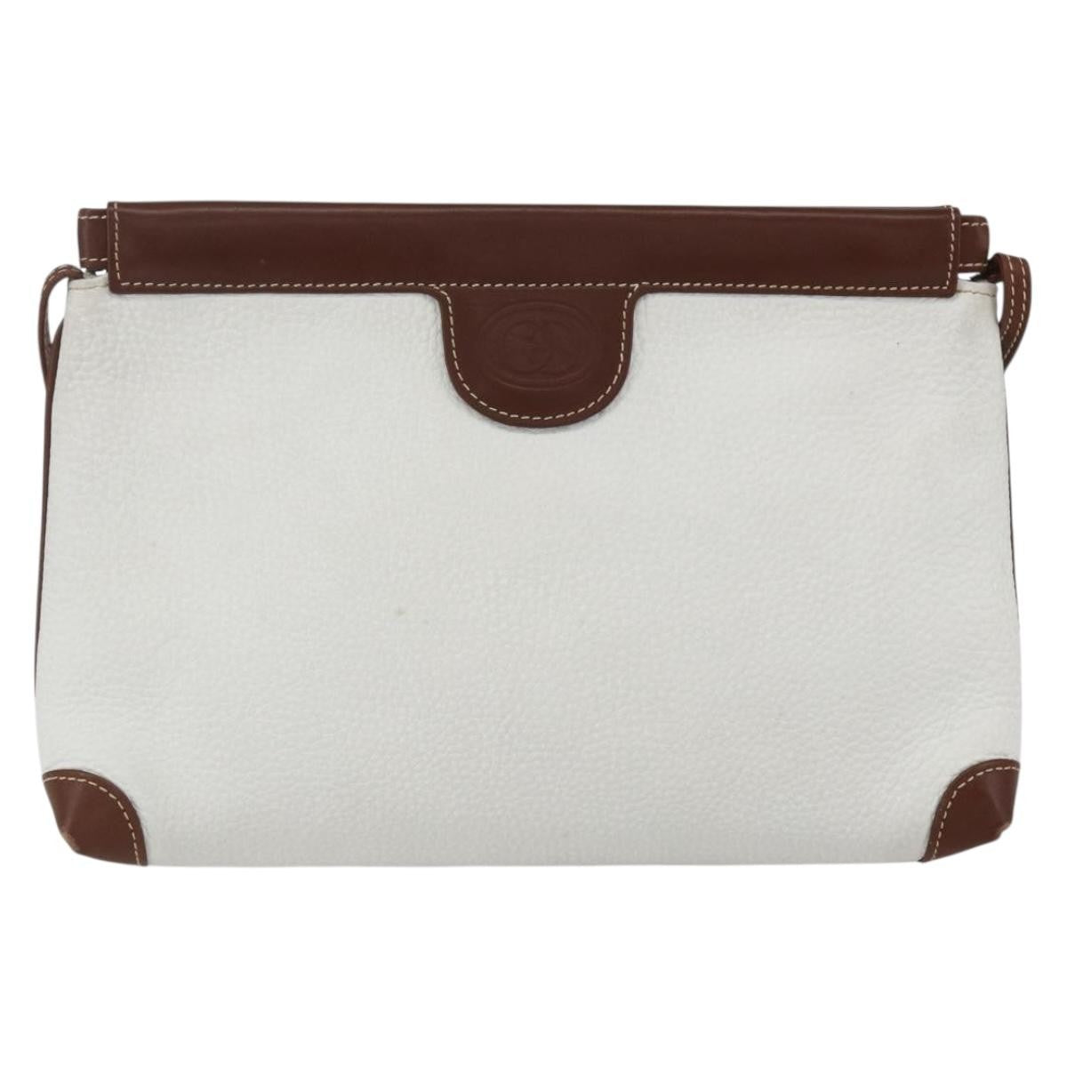 Gucci Vintage Shoulder Bag Leather White Leather Shoulder Bag Bag (Authentic Pre-Loved)
