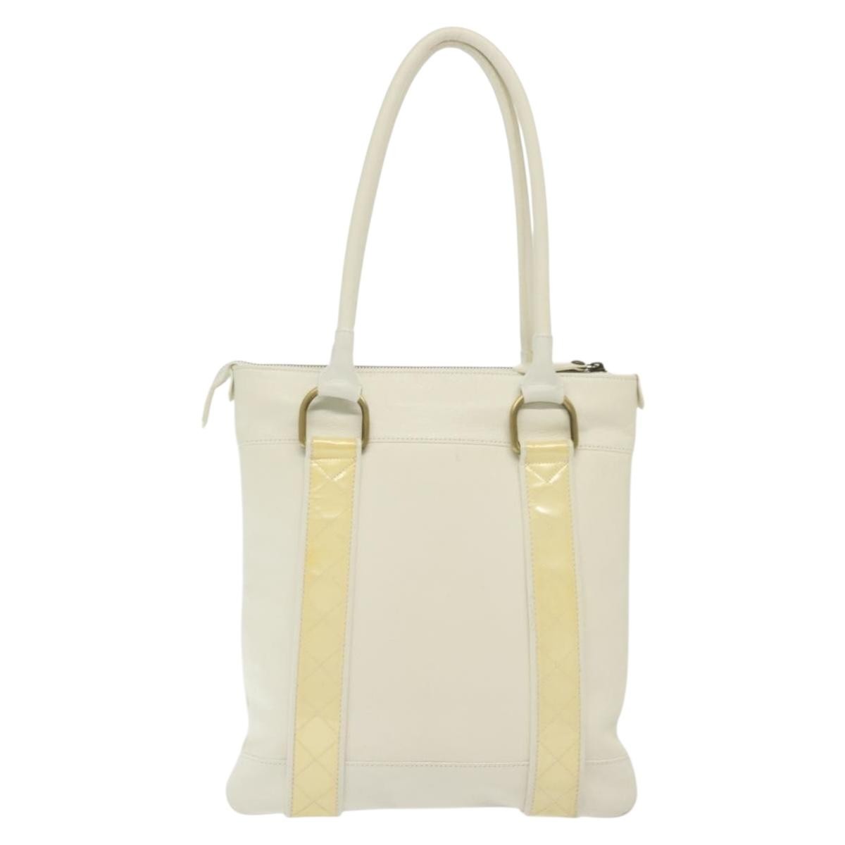 Burberry Vintage Tote Leather White Leather Tote Bag Bag (Authentic Pre-Loved)
