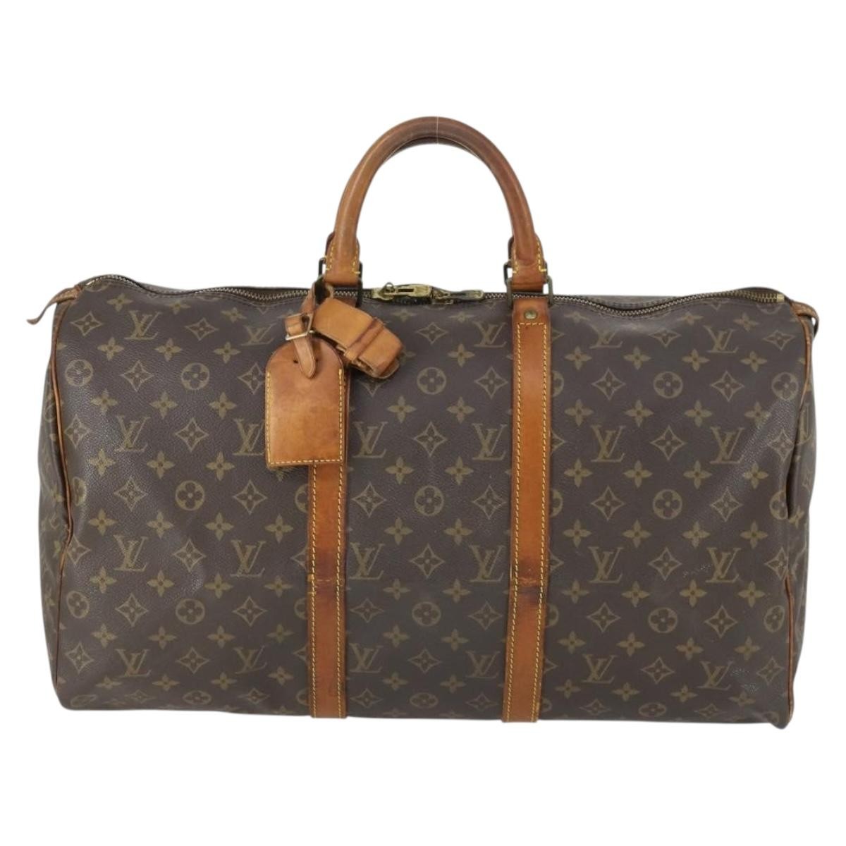 Louis Vuitton Keepall Bag Monogram Canvas Brown Canvas Travel Bag Bag (Authentic Pre-Loved)