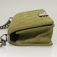 Chanel Celtic Boy Flap Bag Suede Green Suede Shoulder Bag Bag (Authentic Pre-Loved)