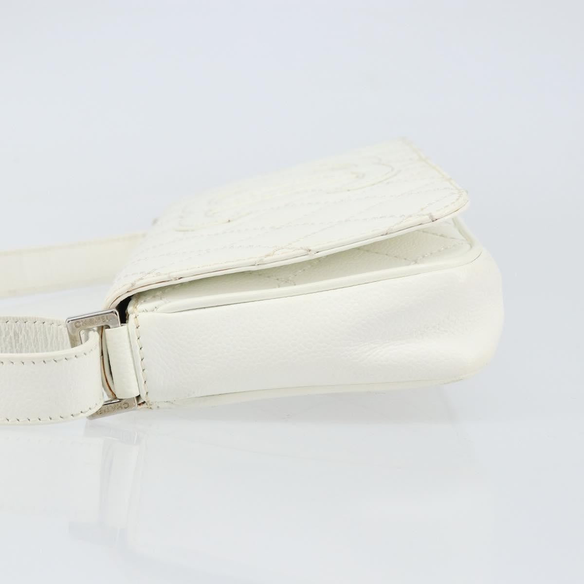 Chanel Vintage Timeless Cc Adjustable Shoulder Bag Quilted Calfskin White Leather Shoulder Bag Bag (Authentic Pre-Loved)