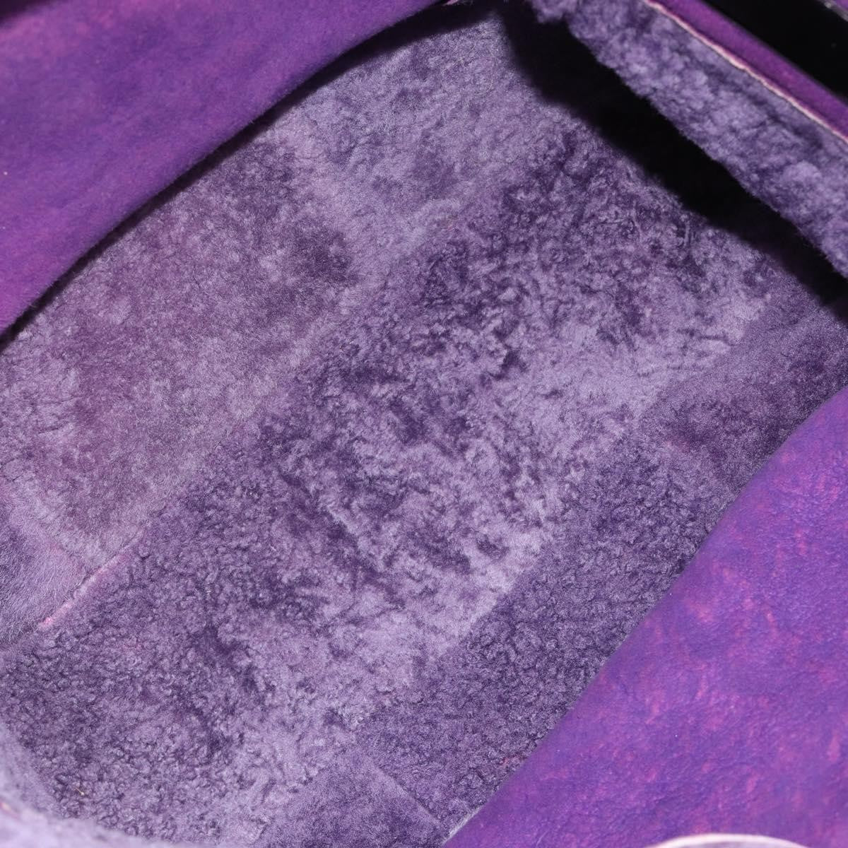 Chanel Flap Shoulder Bag Shearling And Suede Purple Suede Shoulder Bag Bag (Pre-Loved)