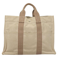 Hermes Fourre Tout Tote Toile Beige Canvas Bag (Authentic Pre-Loved)