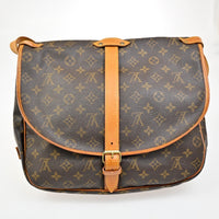 Louis Vuitton Saumur Handbag Monogram Canvas Brown Canvas Shoulder Bag Bag (Authentic Pre-Loved)
